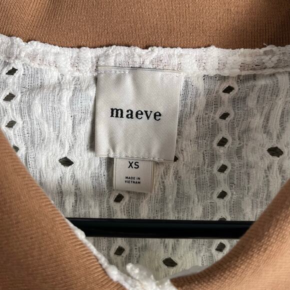 Maeve Lace Puff Sleeve Polo Preppy Cottagecore Feminine Romantic Feminine XS - Picture 5 of 6